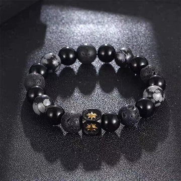 MJ174 - Beaded Double Pearl Men's Bracelet